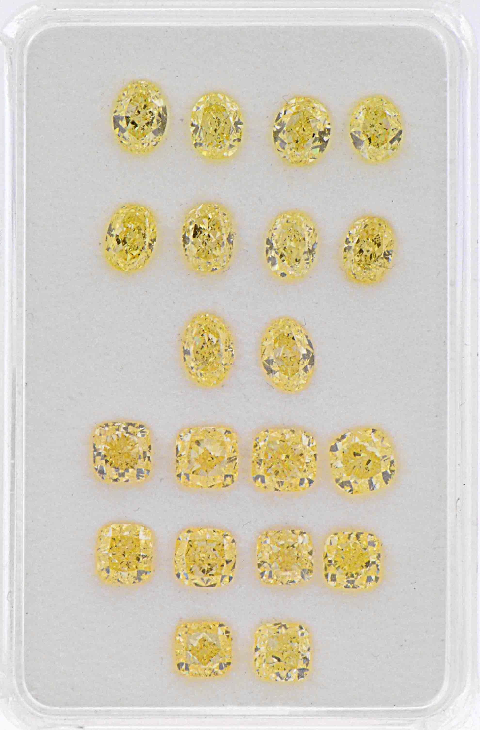 10.90 carat, parcel of Fancy Yellow, SI+ clarity