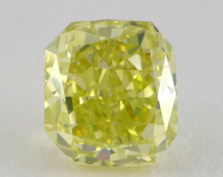 1.04ct., Fancy Intense Green-Yellow, W099, Radiant, SI2 Clarity, GIA