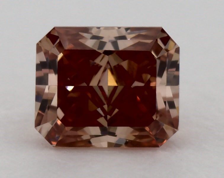 0.35 Carat, Natural Fancy Deep Brownish Orangy Pink, Radiant Shape, VS1 Clarity, GIA