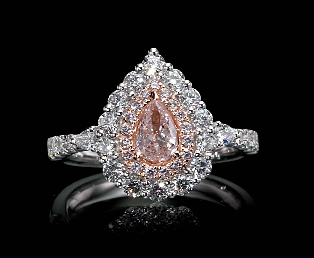 0.40 Carat, Ring with Fancy Light Pink Diamond, GIA