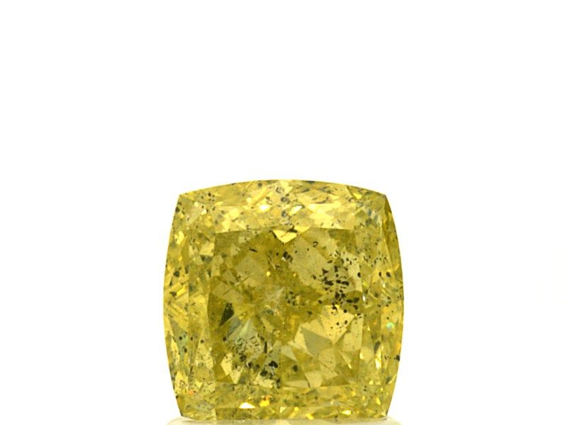 1.54 carat, Fancy Intense Greenish Yellow, Cushion, GIA