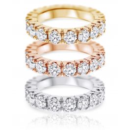 4.01ct Eternity Ring, F-G color, VS2-SI1, 18K Gold