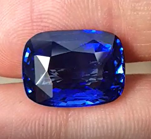 12.09ct. Natural Blue Sapphire, Cushion Shape, None Heated, GRS certified