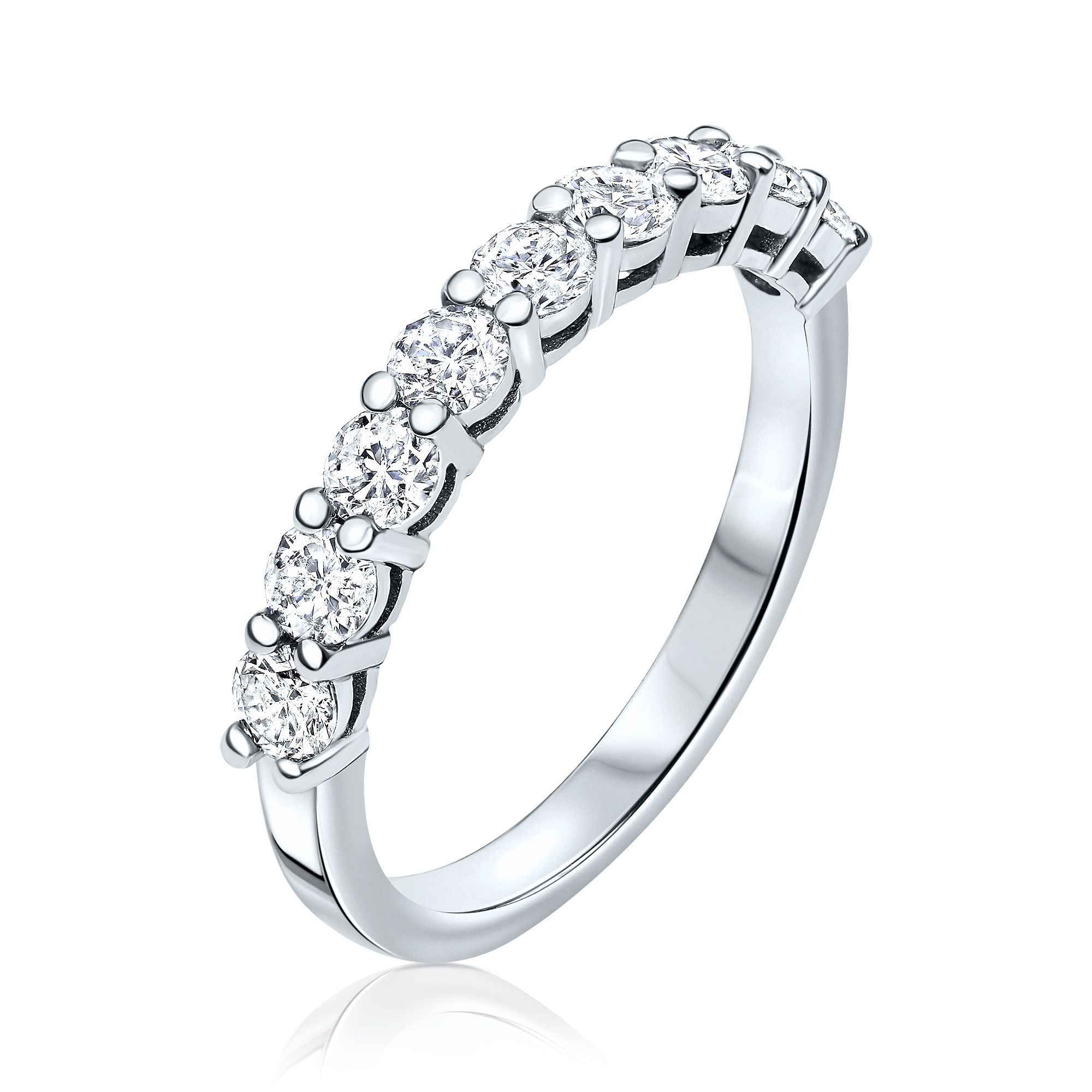 1.00 Carat, Half-Eternity ring,3gr. 14K Gold