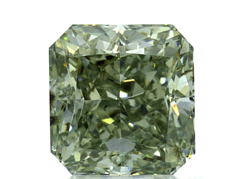 1.01 carat, Fancy Grayish Yellowish Green, SI2, GIA