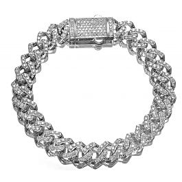 2.50ct, Cuban Link diamond bracelet, 14K