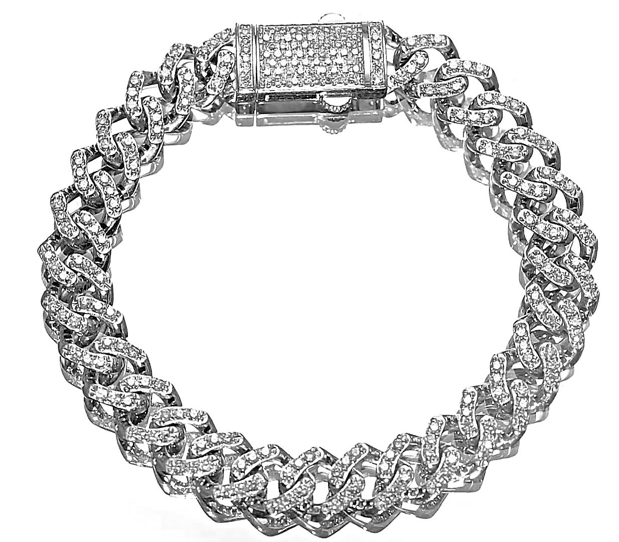 2.50ct, Cuban Link diamond bracelet, 14K