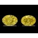 2.01ct., Pair of Natural Fancy Intense Yellow, Oval Shape, VVS1 Clarity, GIA