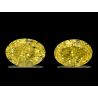 2.01ct., Pair of Natural Fancy Intense Yellow, Oval Shape, VVS1 Clarity, GIA