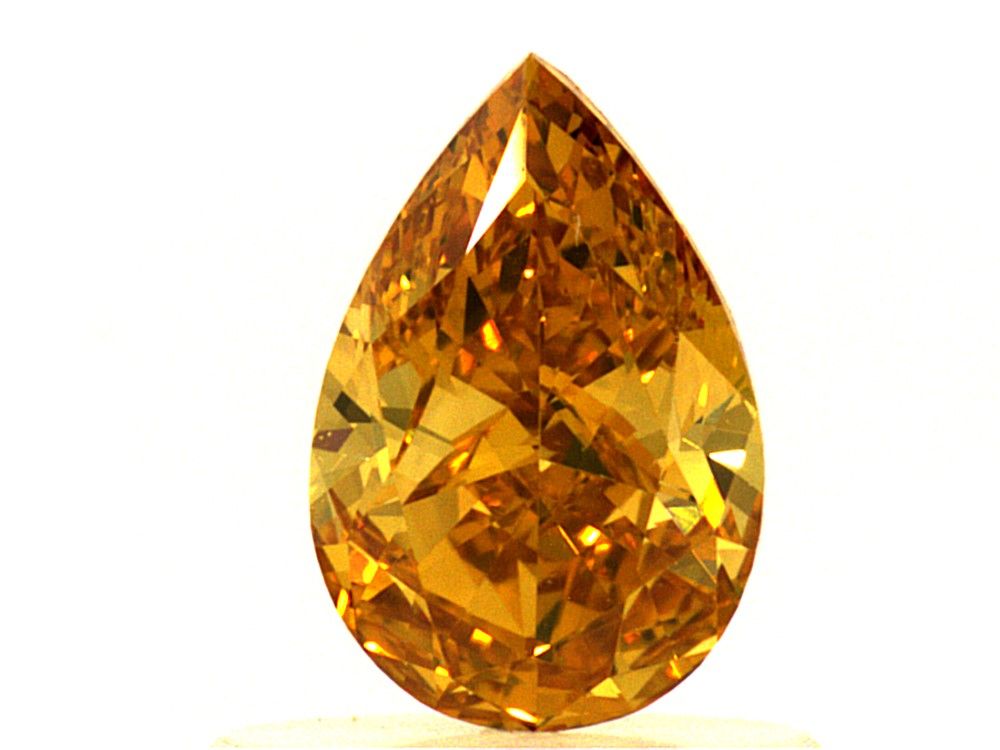 0.62 carat, Fancy Vivid Yellow Orange, GIA