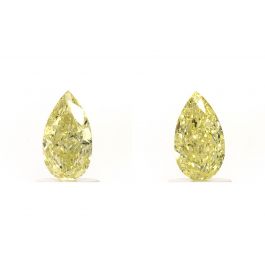 2.01ct., Pair of Natural Fancy Yellow and Fancy Light Yellow, SI1, GIA