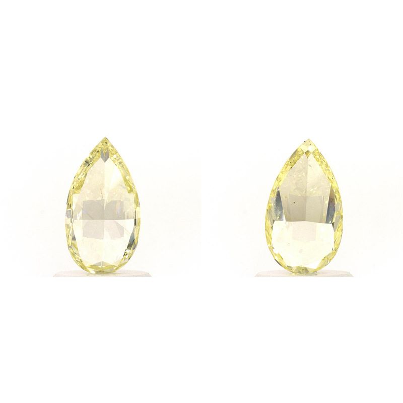 2.02ct., Pair of Natural Fancy Yellow and Fancy Light Yellow, SI1, GIA