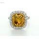 5.17ct, Fancy Deep Brownish Orangy Yellow, Cushion Ring, GIA