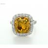 5.17ct, Fancy Deep Brownish Orangy Yellow, Cushion Ring, GIA