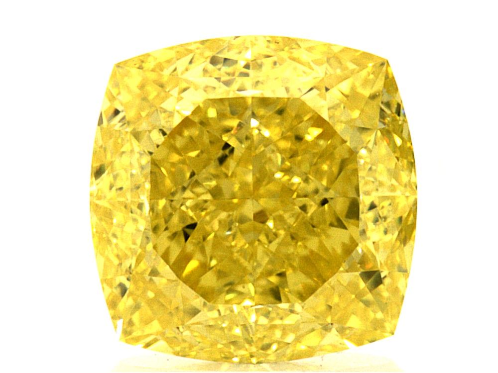 2.37ct, Fancy Vivid Yellow, Cushion, GIA