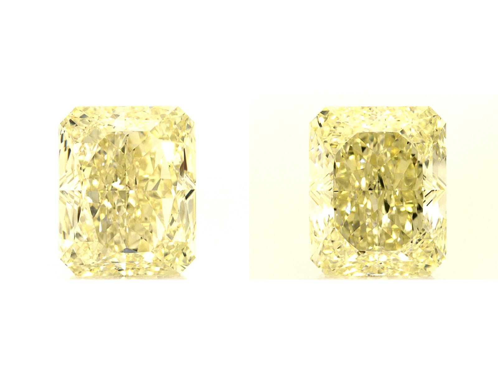 Pair of 6.66ct, Radiant, VVS2, GIA