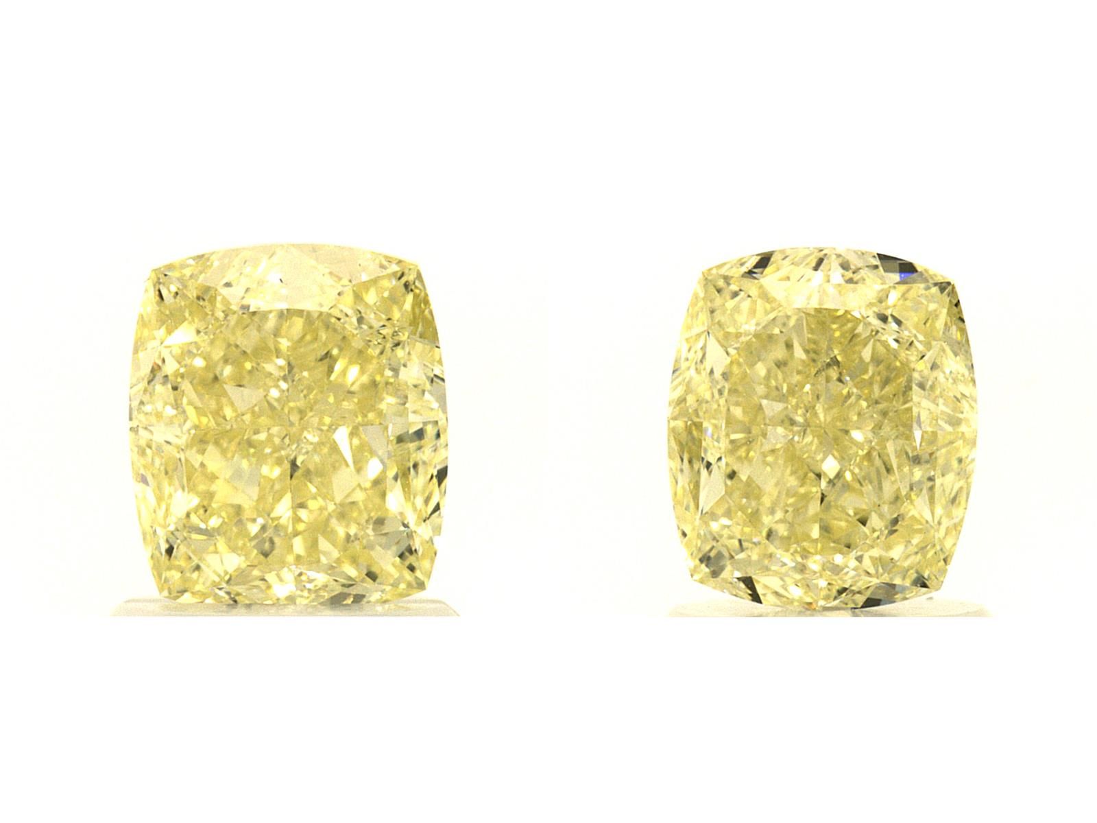 Pair of 3.10ct, Fancy Light Yellow, VVS, GIA