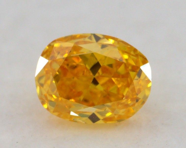 0.29 Carat, Natural Fancy Vivid Orangy Yellow, Oval Shape, SI1 Clarity, GIA