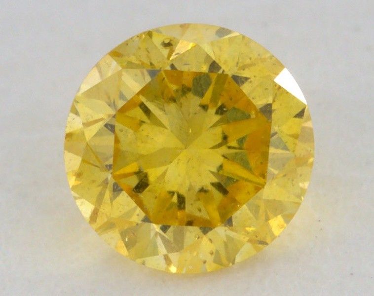 0.30 Carat, Natural Fancy Vivid Yellow, Round Shape, SI2 Clarity, GIA