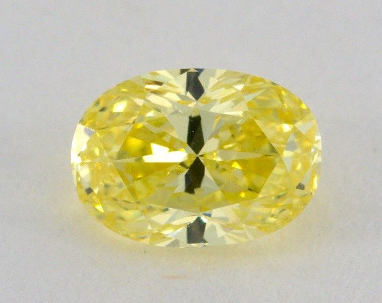 0.67 Carat, Natural Fancy Intense Yellow, Oval Shape, VS2 Clarity, GIA