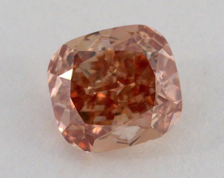 1.00 Carat, Natural Fancy Deep Brownish Orangey Pink, Cushion Shape, SI1  Clarity, GIA