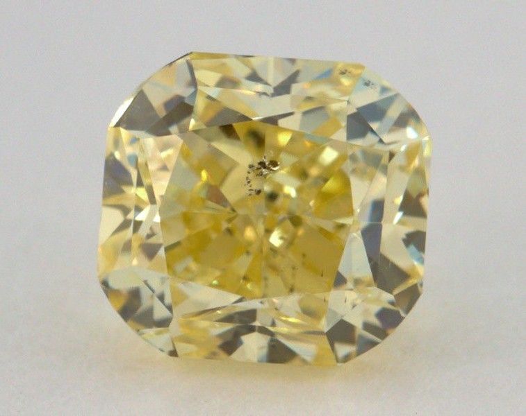 1.02 Carat, Natural Fancy Intense Yellow, Radiant Shape, SI2 Clarity, GIA