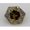 0.20 Carat, Natural Fancy Dark Greenish Brown, Hexagon Shape, SI1 Clarity, GIA