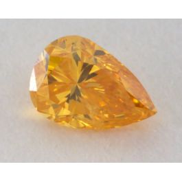 0.10 Carat, Natural Fancy Vivid Orange-Yellow Diamond, I1 Clarity, Pear Shape, GIA