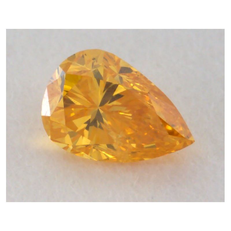 0.10 Carat, Natural Fancy Vivid Orange-Yellow Diamond, I1 Clarity