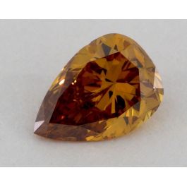 0.46 carat, Natural Deep Brownish Orangy Yellow, Pear Shape, GIA