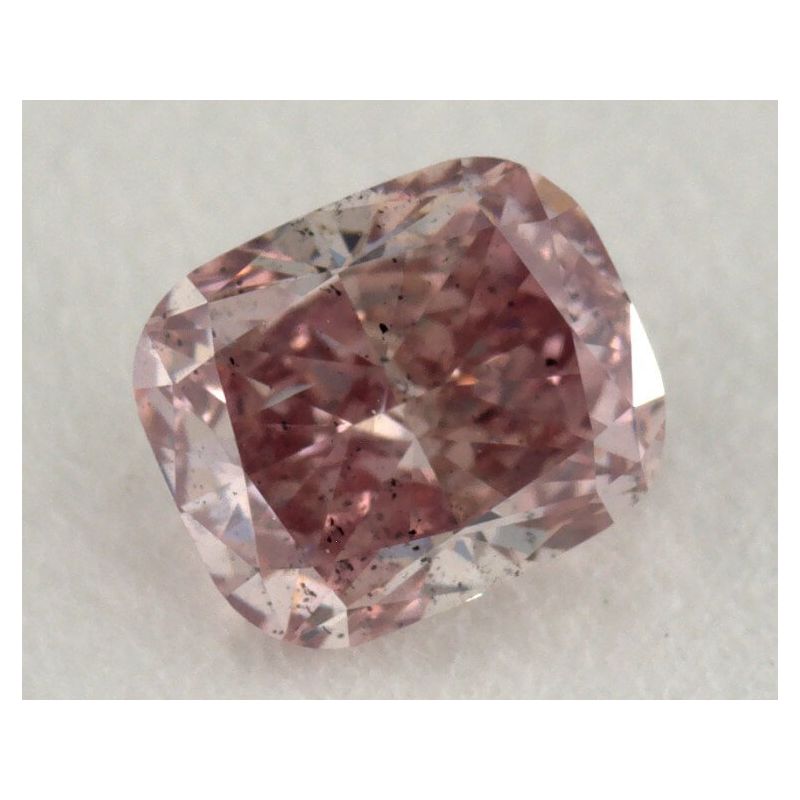 0.38 Carat, Natural Fancy Intense Pink Diamond, I1 Clarity, Cushion Shape,  GIA