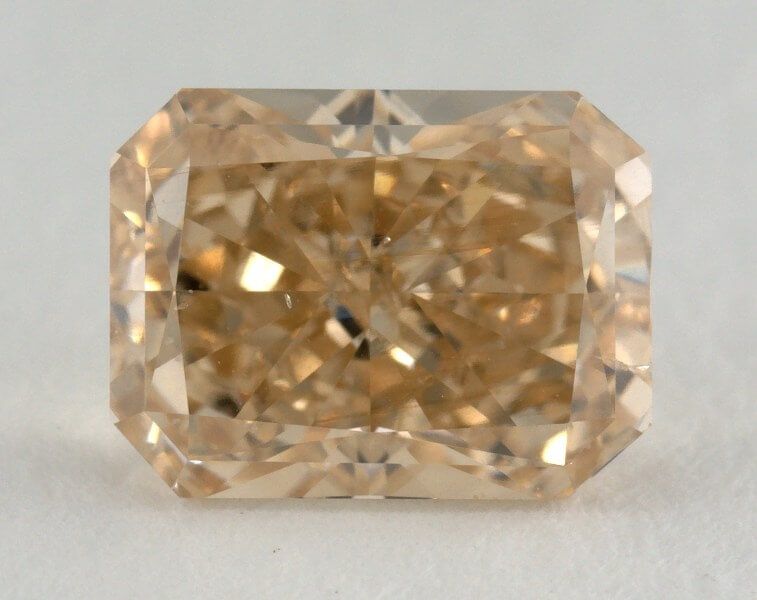 1.68 Carat, Natural Fancy Brownish Orangy Yellow, Radiant Shape, I1 Clarity, GIA