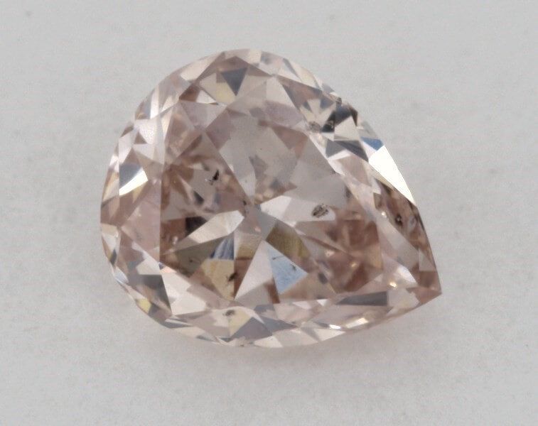 0.34 Carat, Natural Fancy Brownish Pink, Pear Shape, SI2 Clarity, GIA