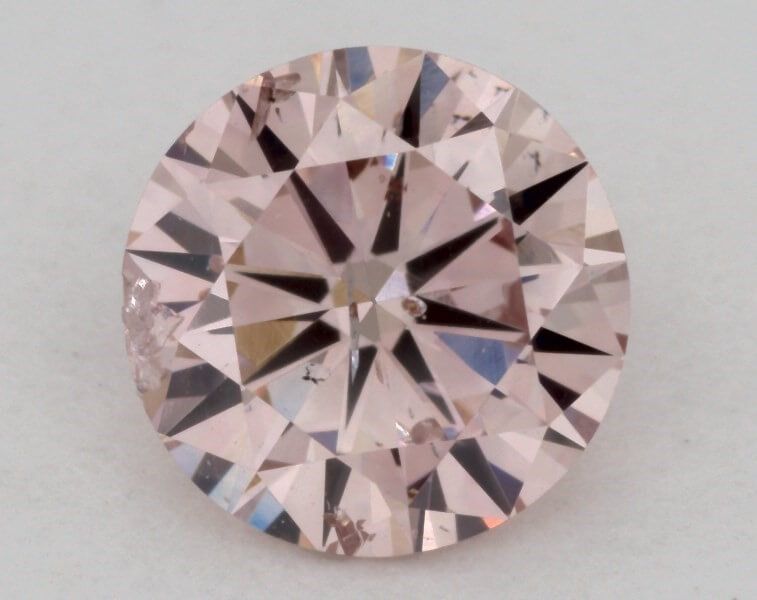 0.60 Carat, Natural Fancy Pink, Round, I1 Clarity, GIA