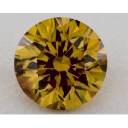 0.51 Carat, Natural Fancy Deep Brownish Orangy, Round Shape, SI1 Clarity, GIA